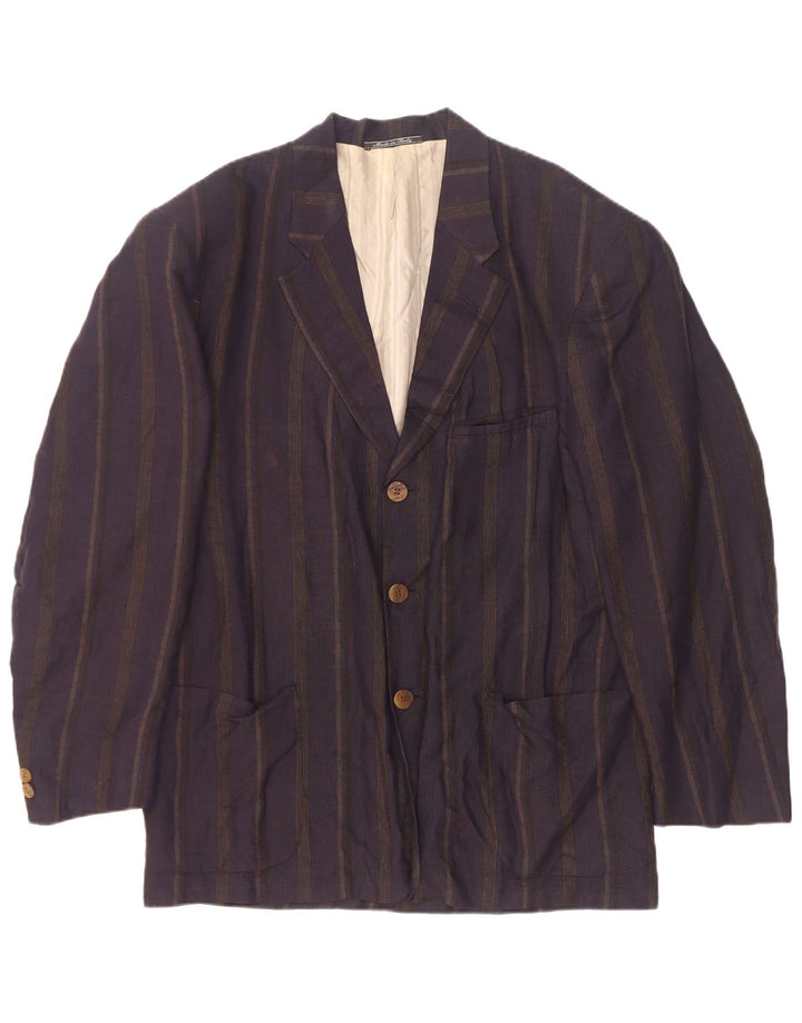 JC De Castelbajac Ανδρικό σακάκι με 3 κουμπιά σακάκι IT 52 XL Navy Blue ριγέ