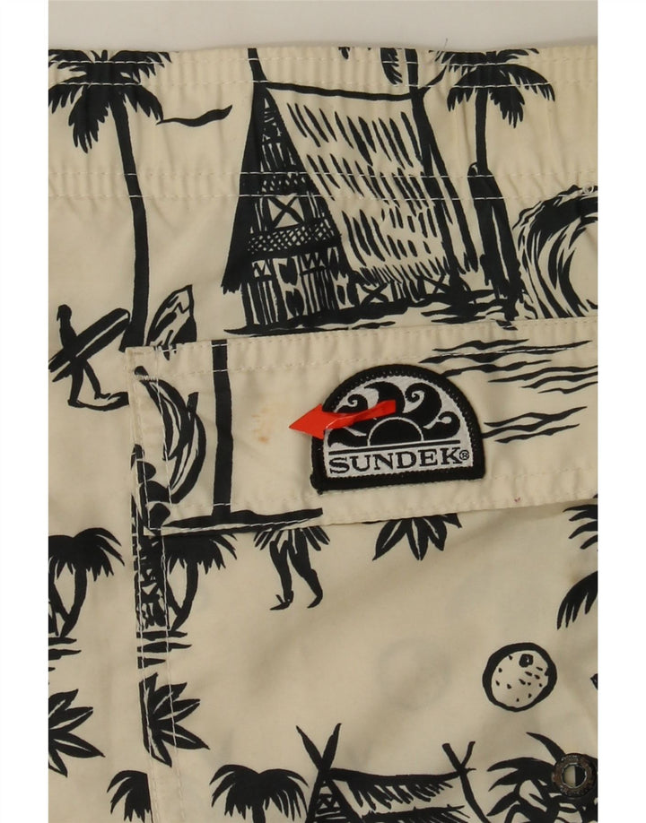 Ανδρικό γραφικό σορτς κολύμβησης Sundek 2XL σε λευκό πολυεστέρα