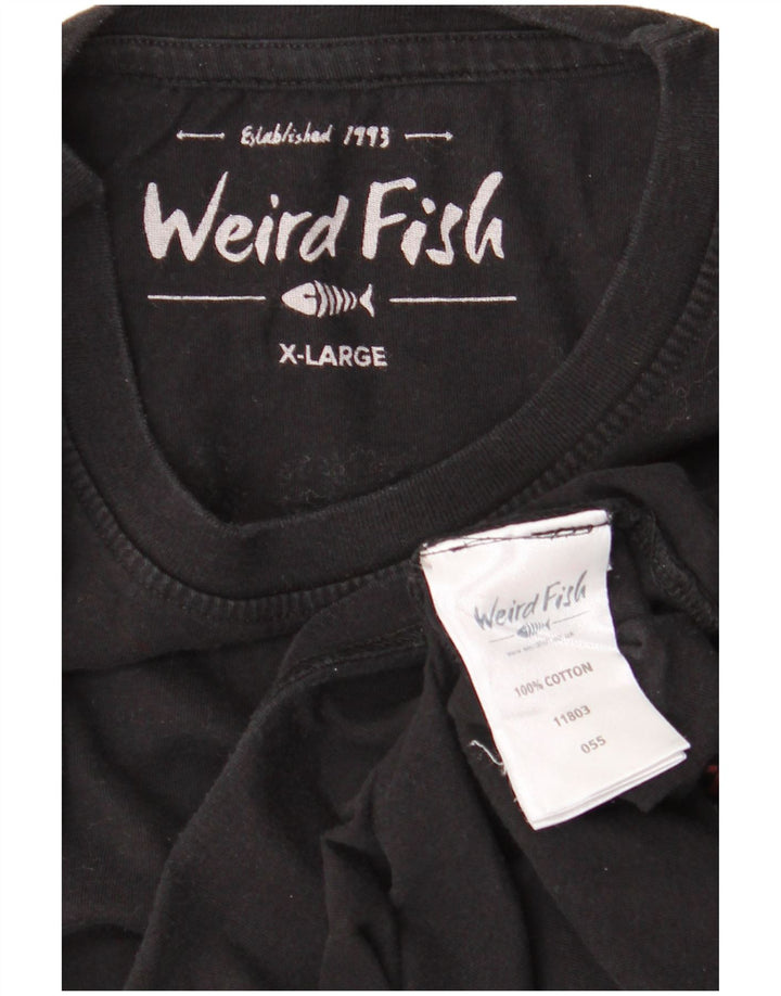 WEIRD FISH Ανδρικό γραφικό T-Shirt Top XL Μαύρο βαμβακερό