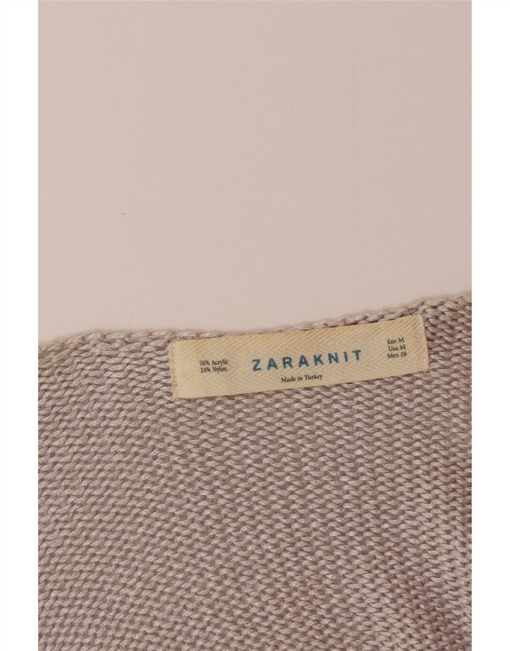 Zara Γυναικείο πουλόβερ με V λαιμόκοψη UK 14 Medium Grey