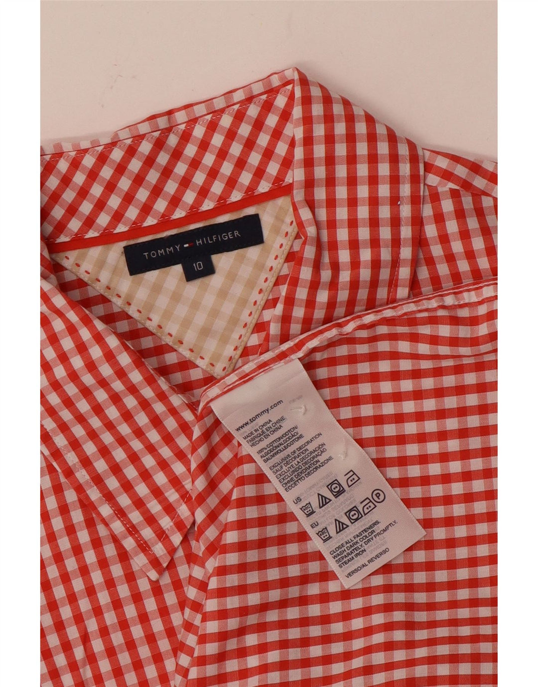 Tommy Hilfiger Γυναικείο Πουκάμισο US 10 μεγάλο κόκκινο βαμβακερό Gingham