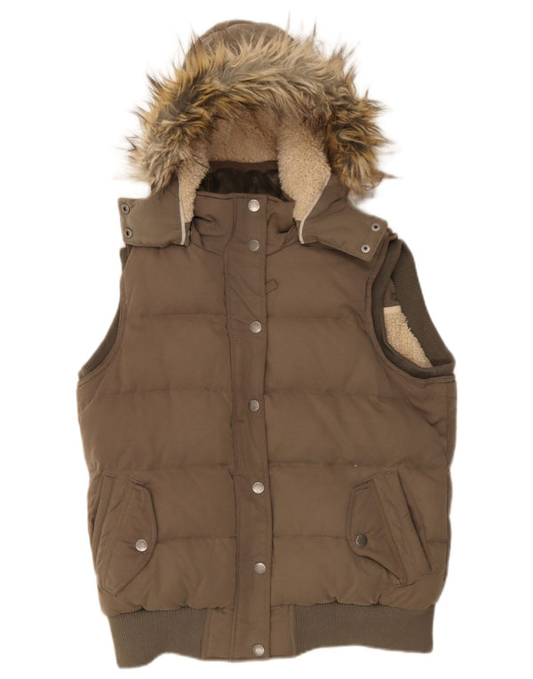 Fat Face Γυναικείο μπουφάν με κουκούλα UK 14 Medium Khaki Polyester