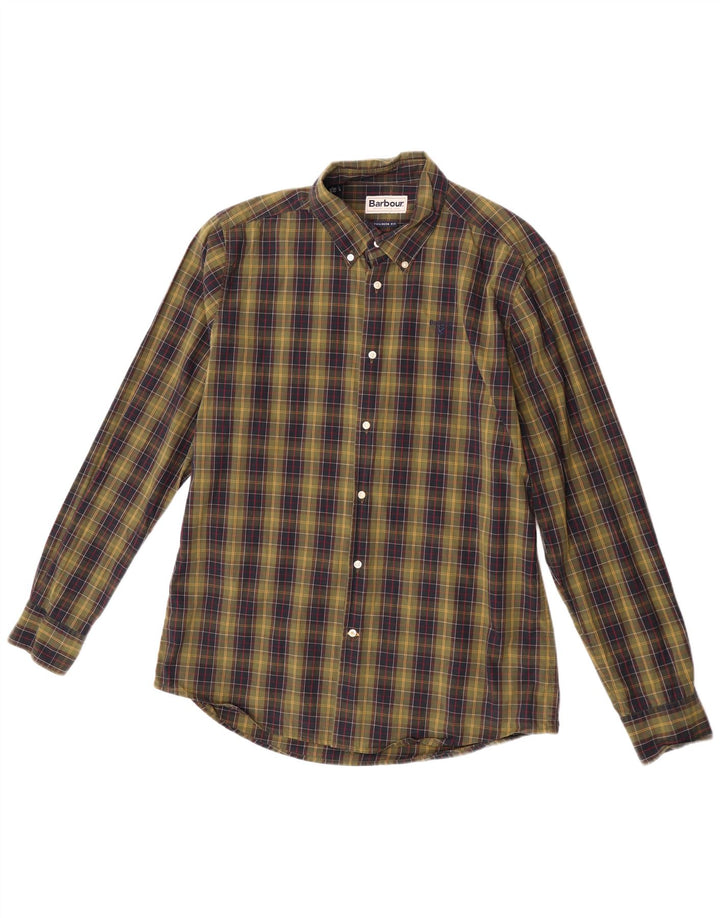 Ανδρικό πουκάμισο Barbour Tailored Fit Μεγάλο χακί βαμβακερό
