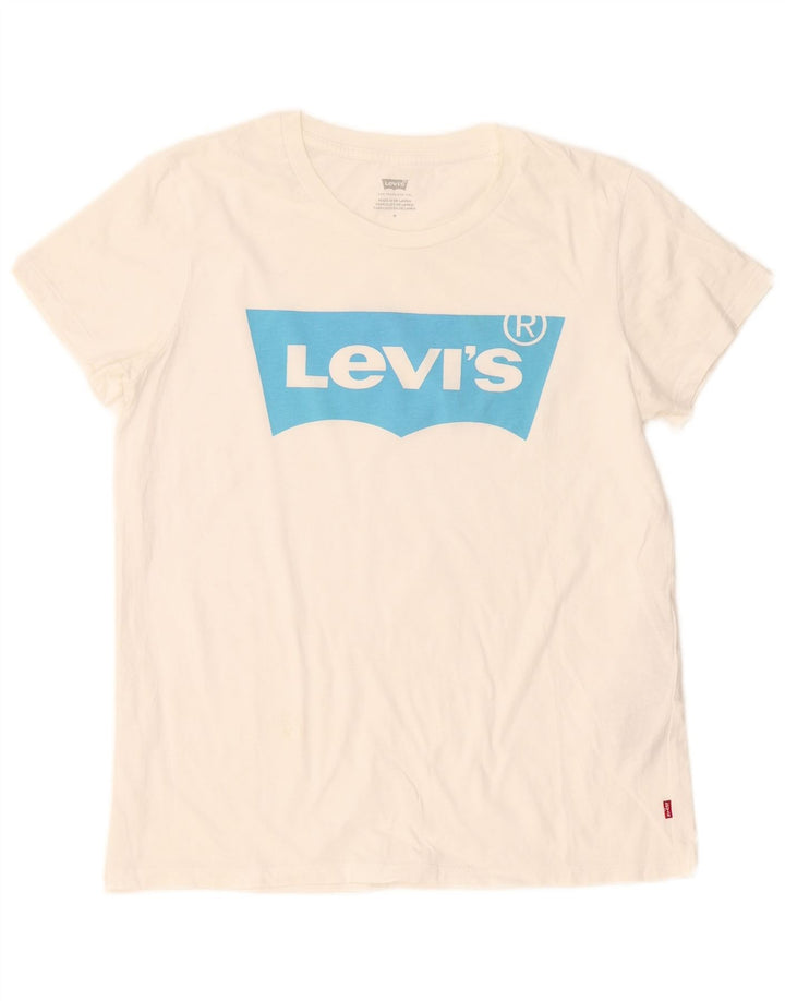Γυναικείο γραφικό μπλουζάκι Levi's Top UK 12 μεσαίο λευκό βαμβακερό
