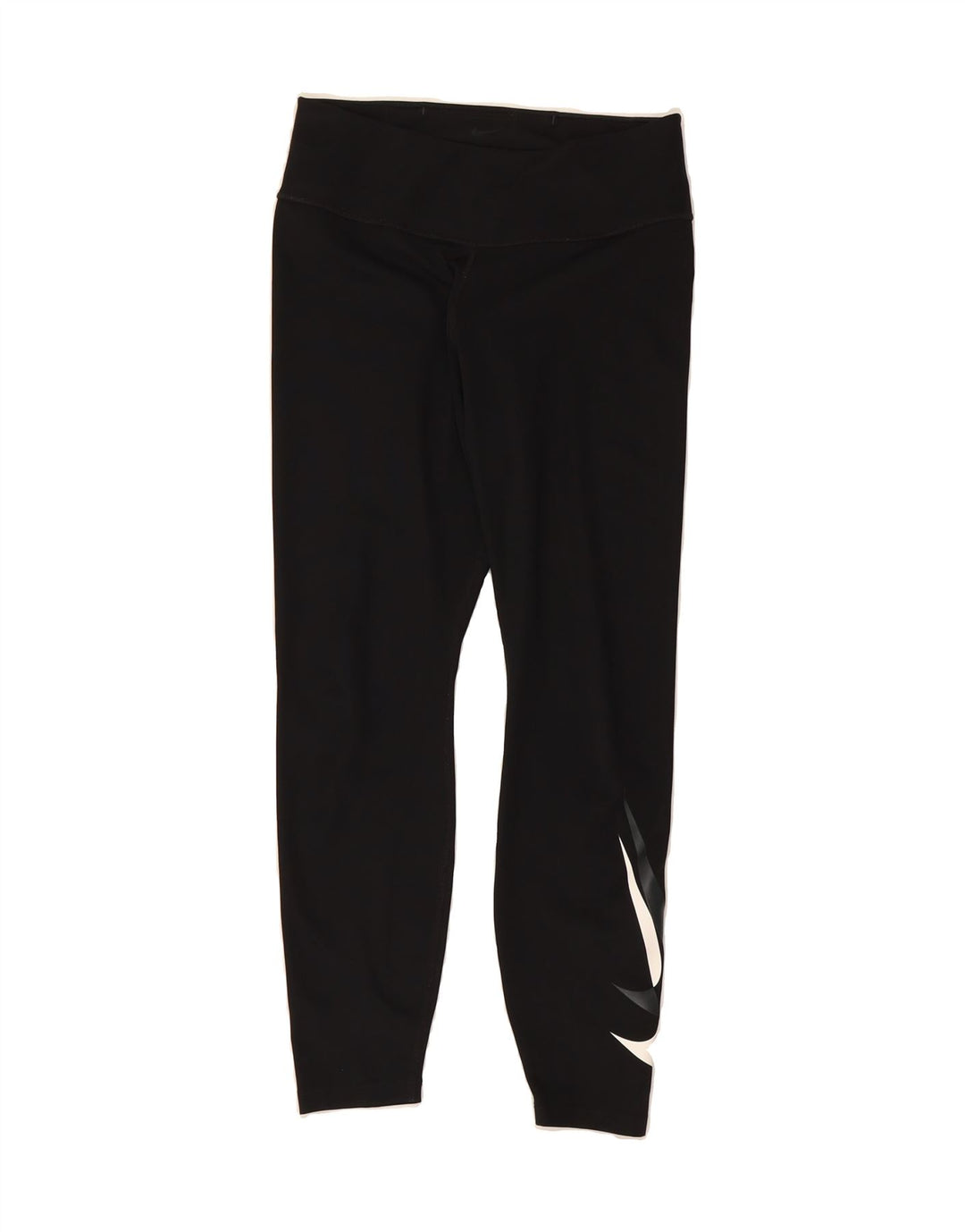 NIKE Womens Dri Fit Crop Graphic Leggings UK 12 Medium  Black Polyester Vintage Nike and Second-Hand Nike from Messina Hembry 