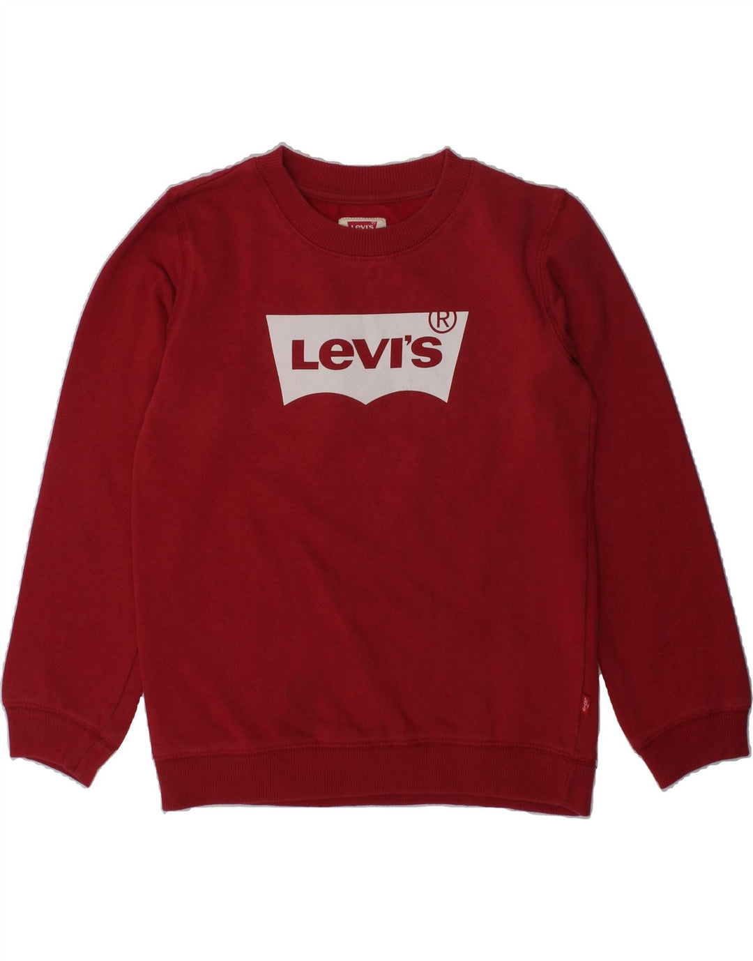 LEVI'S Girls Graphic Sweatshirt Jumper 7-8 Years Red Cotton | Vintage Levi's | Thrift | Second-Hand Levi's | Used Clothing | Messina Hembry 