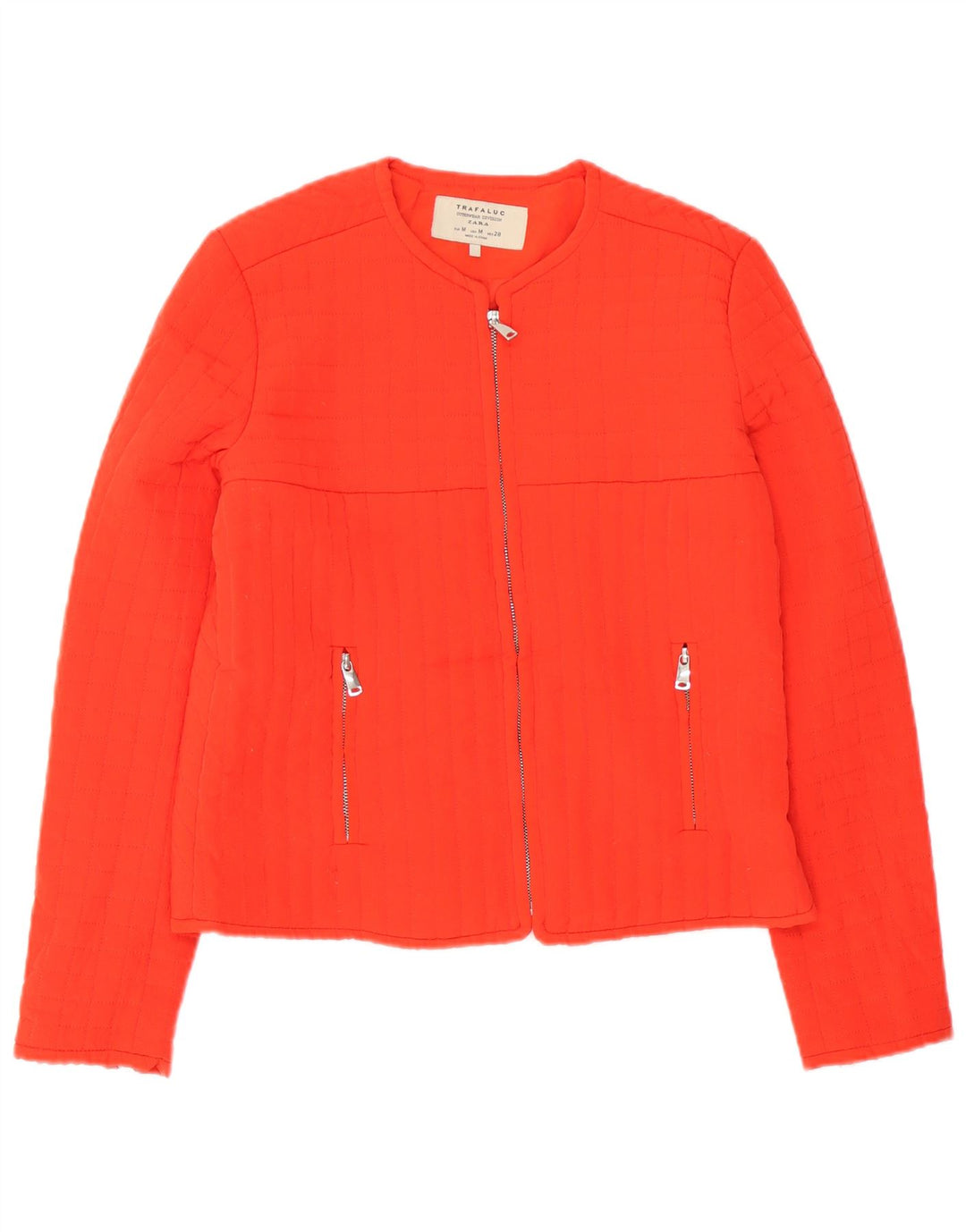 Zara Γυναικείο Μπουφάν Trafaluc Quilted UK 14 Medium Orange Polyester