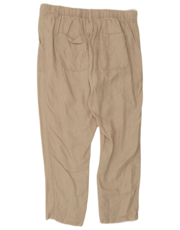 Marks & Spencer Γυναικείο κωνικό παντελόνι UK 12 Medium W30 L27 Beige λινό
