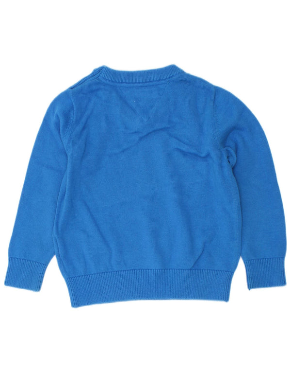 Πουλόβερ Tommy Hilfiger Baby Boys με V λαιμόκοψη 9-12 μηνών μπλε βαμβακερό