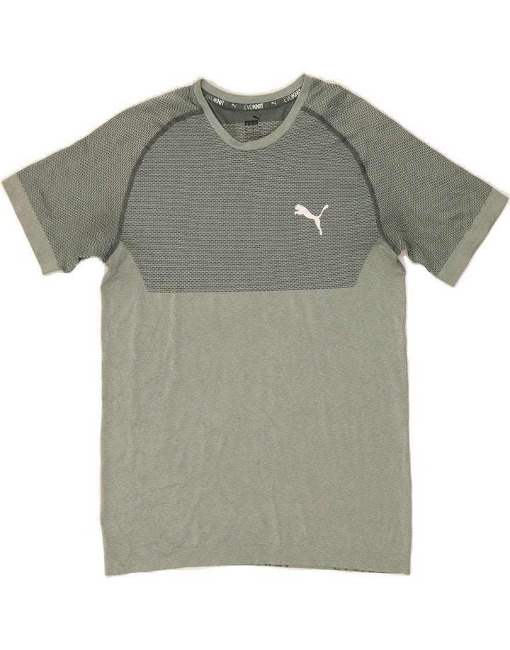 PUMA Mens T-Shirt Top Medium Green Polyester Vintage Puma and Second-Hand Puma from Messina Hembry 