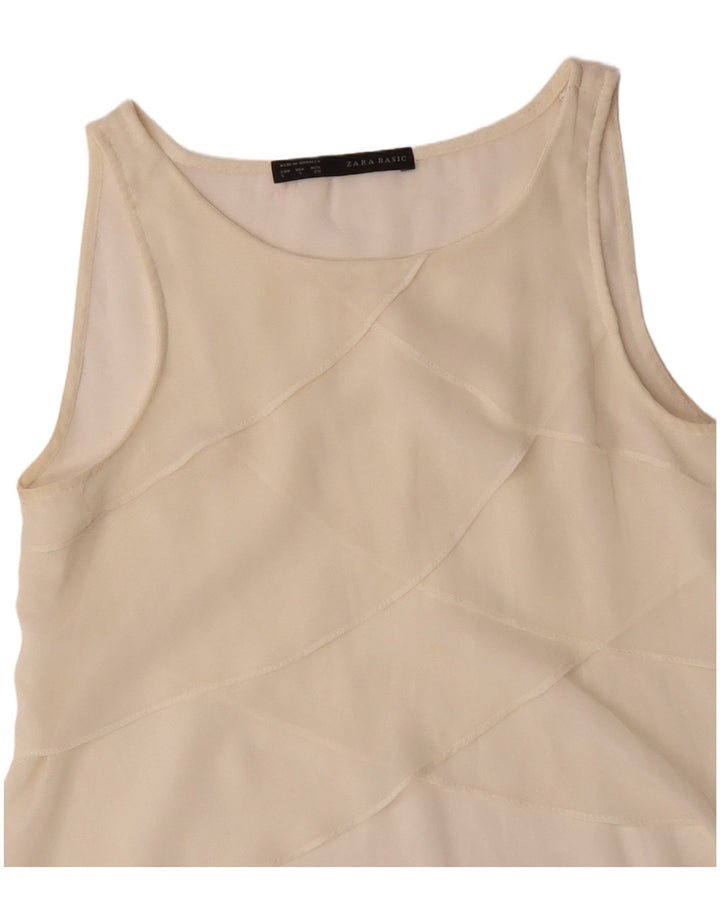 Γυναικεία αμάνικη μπλούζα ZARA τοπ UK 10 Small Off White