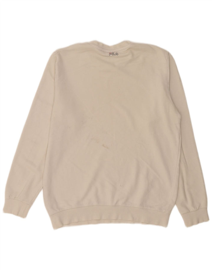 Ανδρικό γραφικό φούτερ Fila Jumper μεγάλο λευκό βαμβακερό
