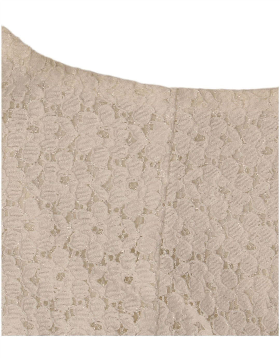 VINTAGE γυναικείο κοντομάνικο πουκάμισο μπλούζα IT 46 μεγάλο εκρού φλοράλ