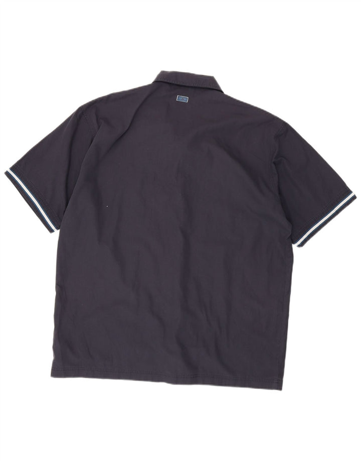 Ανδρικό κοντομάνικο πουκάμισο ADIDAS UK 44/46 Large Navy Blue Polyester