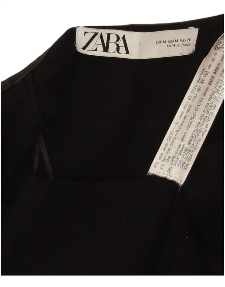 Zara Γυναικείο Ανοιχτό Πανωφόρι UK 12 Medium Black Viscose