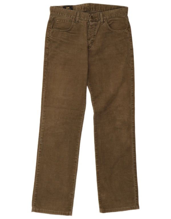 Lee Mens Seattle Straight Corduroy Παντελόνι W34 L32 Καφέ Βαμβακερό