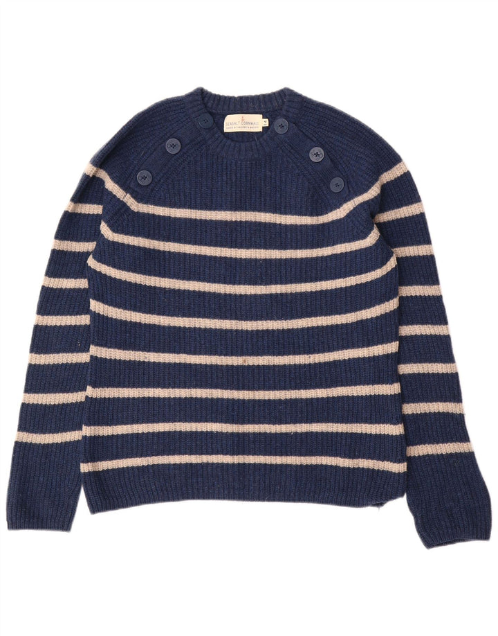 SEASALT CORNWALL Γυναικείο πουλόβερ με λαιμόκοψη πλήρωμα UK 14 Large Navy Blue