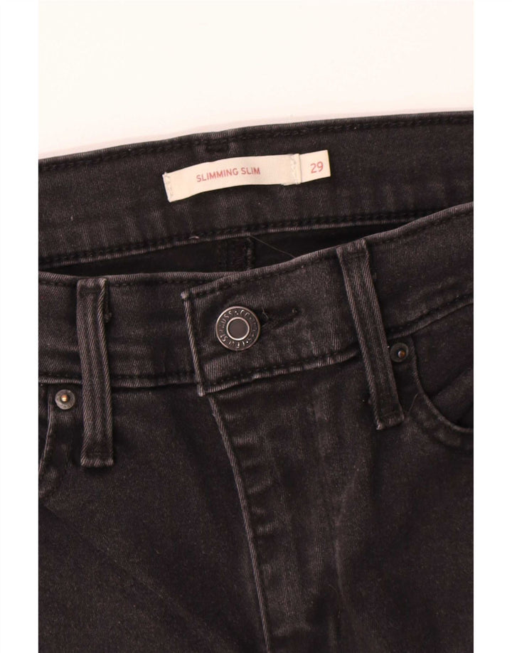 Γυναικείο αδυνατιστικό τζιν Levi's Slim W29 L32 Μαύρο βαμβακερό