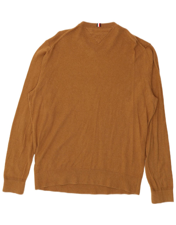 Ανδρικό πουλόβερ Tommy Hilfiger Crew Neck Jumper 2XL Καφέ βαμβακερό