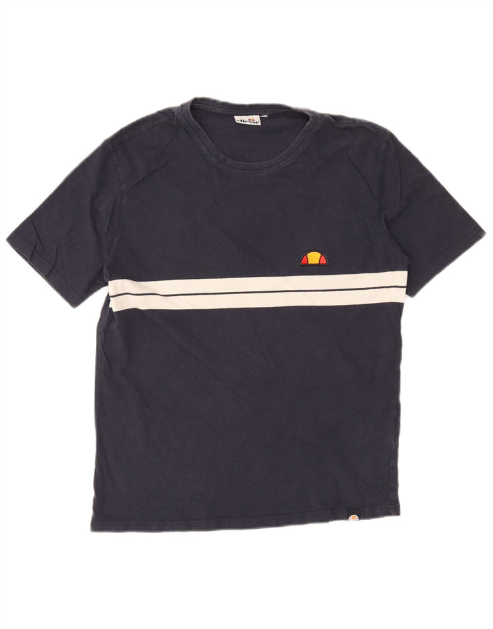 Ellesse Ανδρικό T-Shirt Top Μικρό Navy Blue ριγέ βαμβακερό