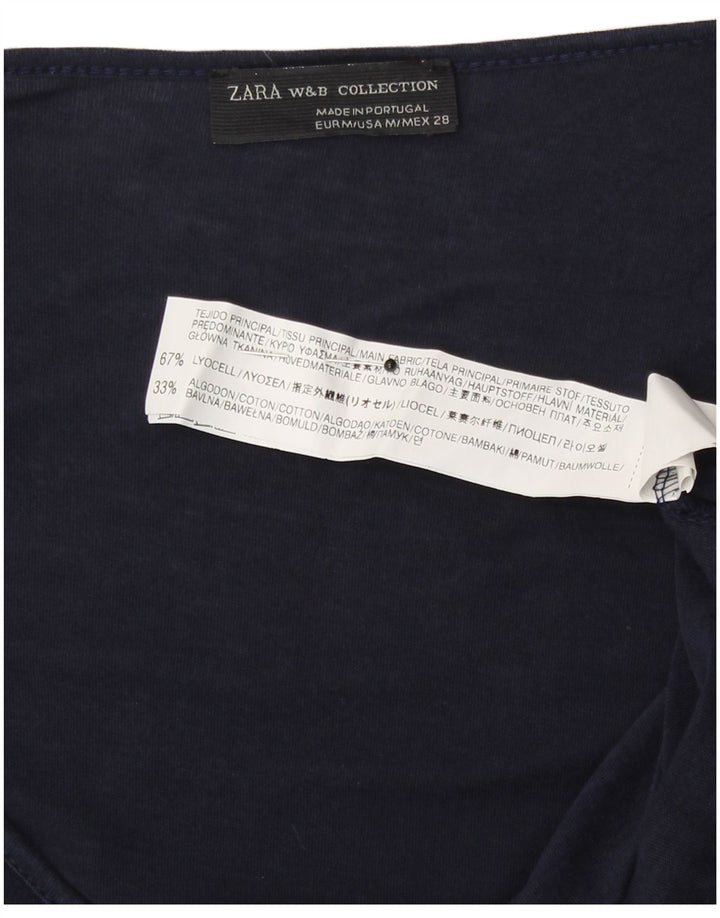 Zara Γυναικείο Γιλέκο Τοπ UK 12 Medium Navy Blue Colorblock Lyocell