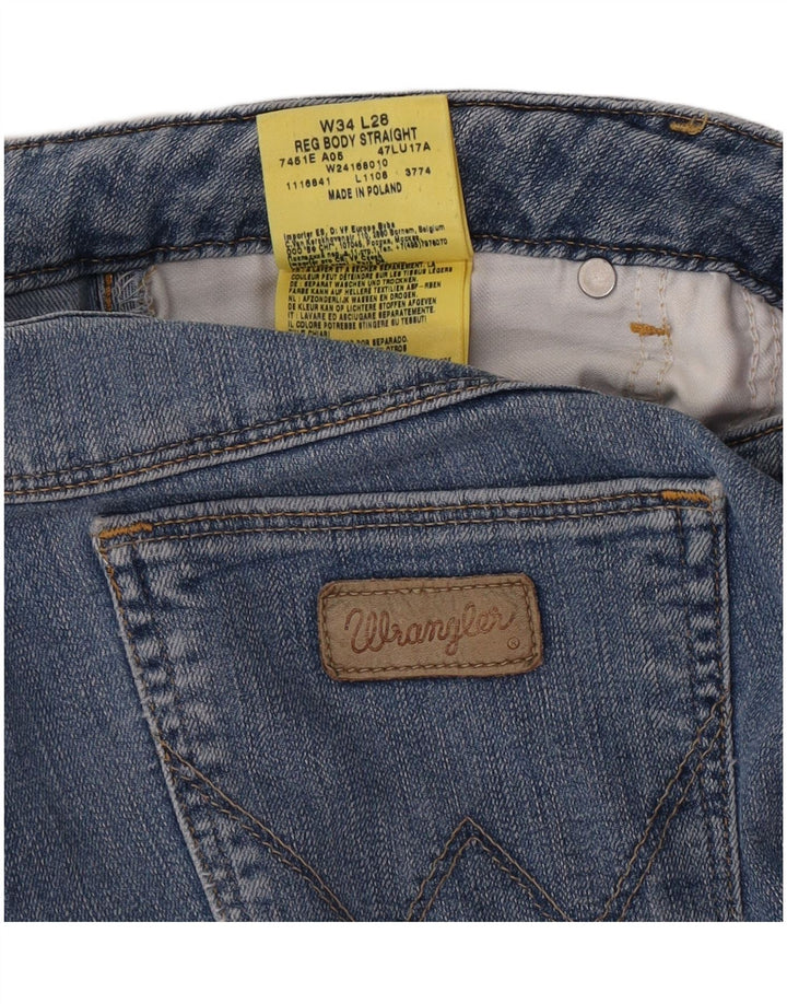 Γυναικείο τζιν ίσιο Wrangler W34 L28 Μπλε βαμβακερό
