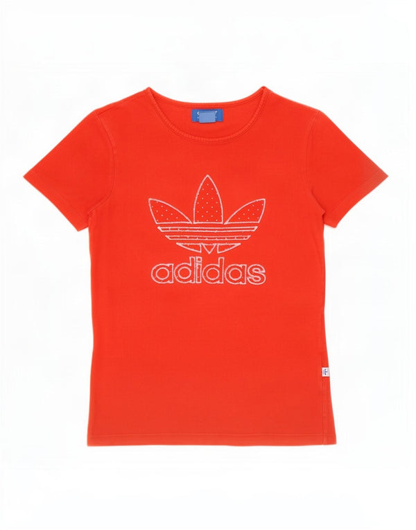 Γυναικείο γραφικό μπλουζάκι Adidas Top UK 8 Μικρό κόκκινο βαμβακερό