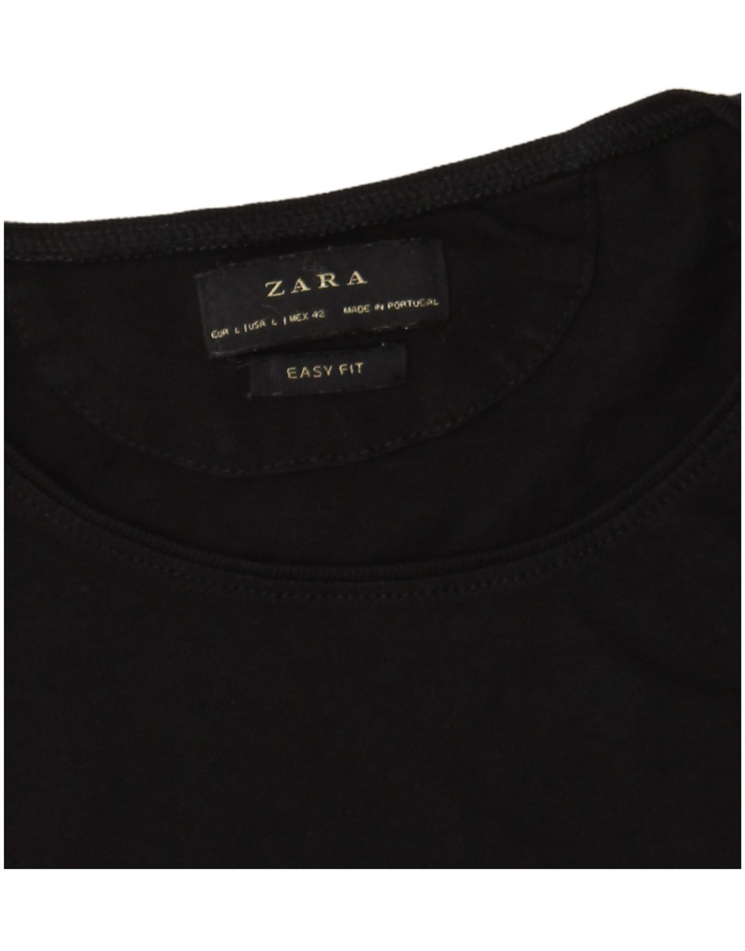 Ανδρικό T-Shirt Easy Fit ZARA Top Large Μαύρο