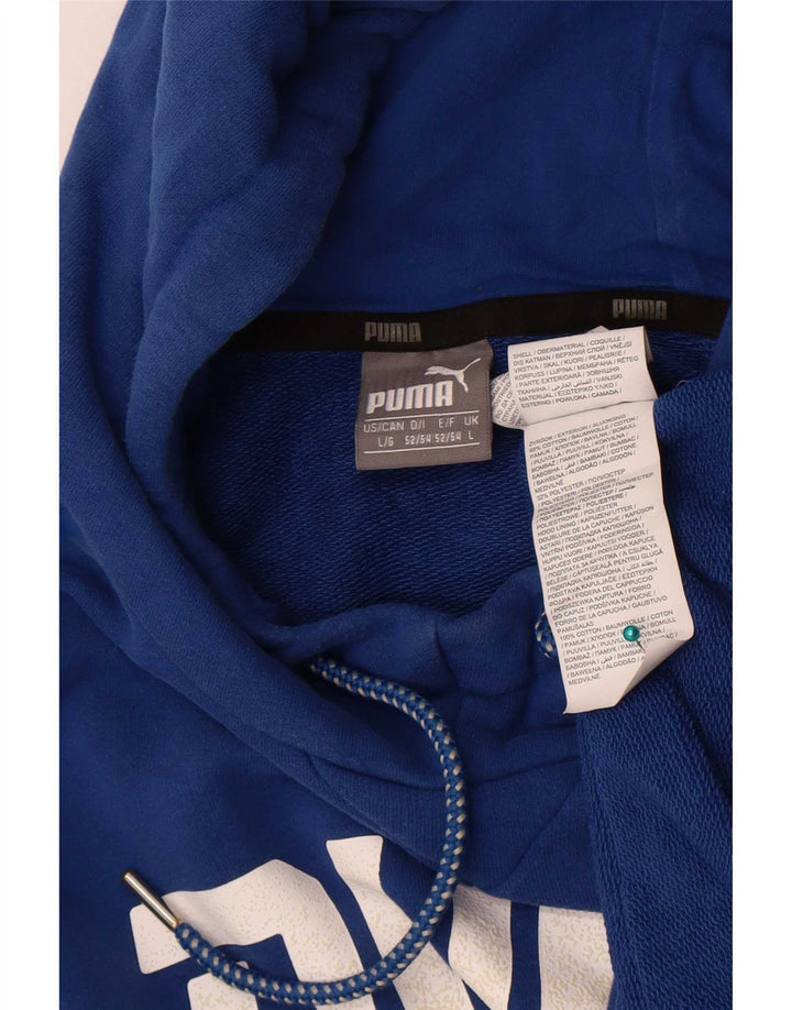 Ανδρικό γραφικό κουκούλα Puma, μεγάλο μπλε βαμβακερό