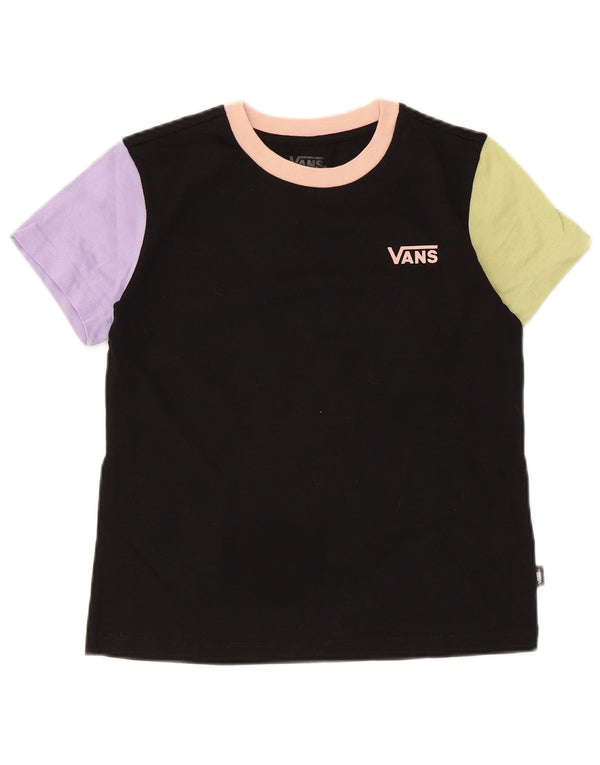 Vans Γυναικείο T-Shirt Top UK 6 XS Black Colourblock Βαμβακερό