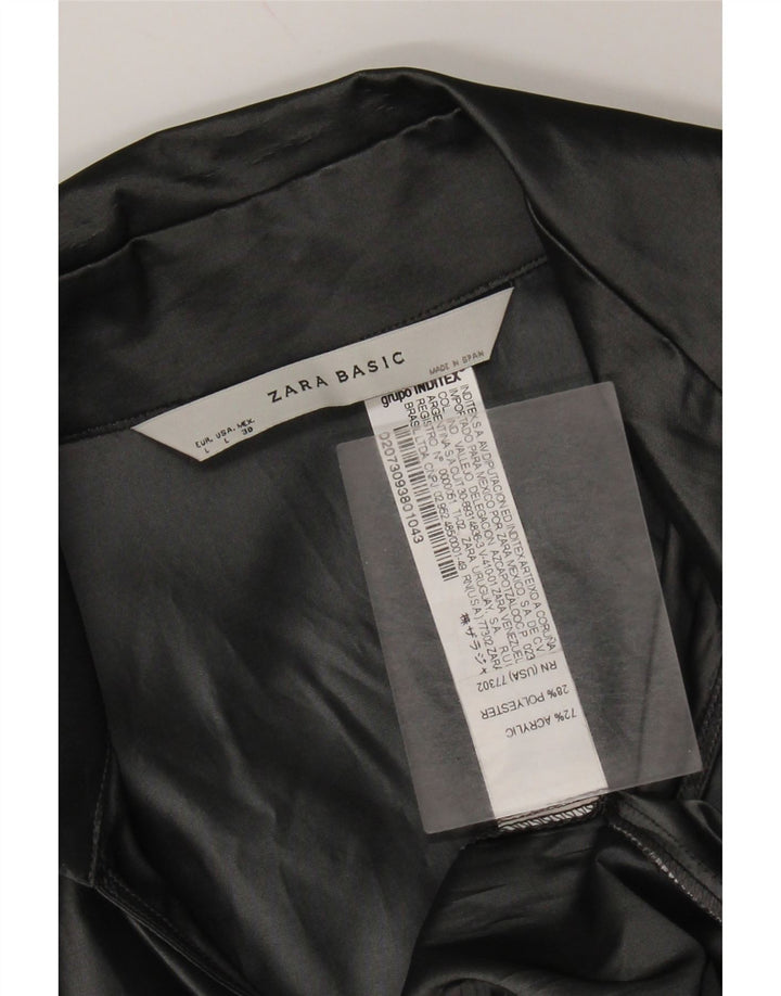 Zara Γυναικείο πουκάμισο με 3/4 μανίκια Μπλούζα UK 14 Large Grey Acrylic