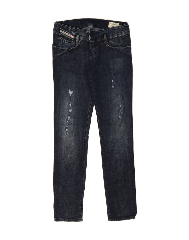 DIESEL Womens Matic Distressed Slim Jeans W29 L32 Navy Blue Cotton Vintage Diesel and Second-Hand Diesel from Messina Hembry 