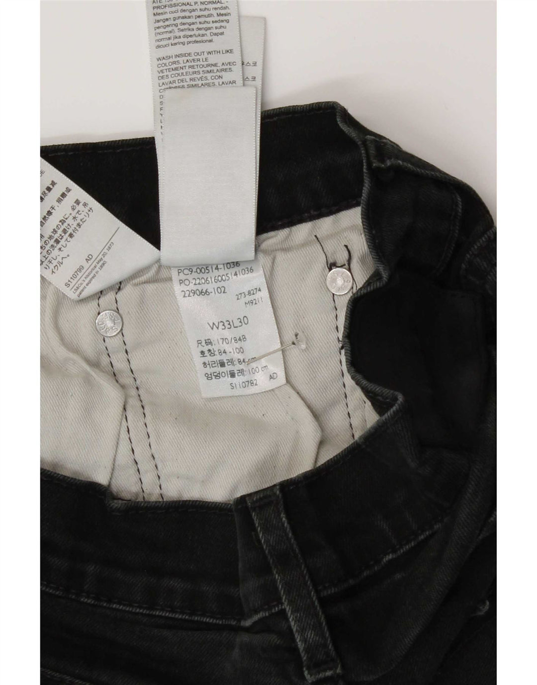 Ανδρικό τζιν Levi's Straight W33 L30 μαύρο βαμβακερό