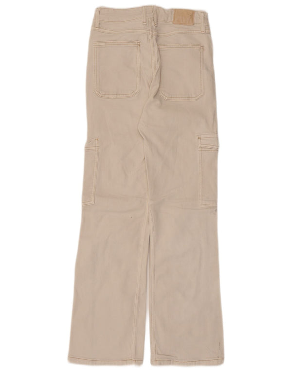 Zara Girls Cargo Bootcut Jeans 13-14 ετών W26 L28 Off White