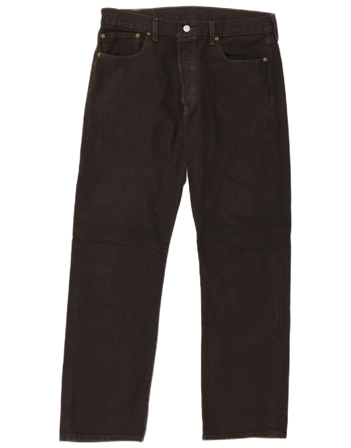 Levi's Mens 501 Straight Jeans W34 L30 Μαύρο βαμβακερό
