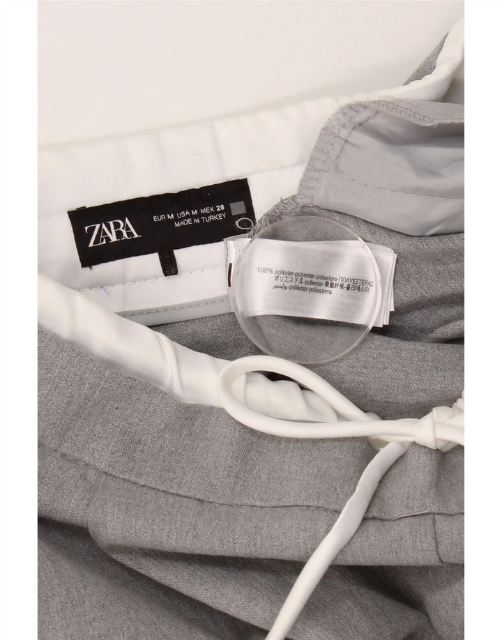 ZARA Γυναικείο παντελόνι Chino με καρφίτσες Medium W30 L28 Grey Polyester