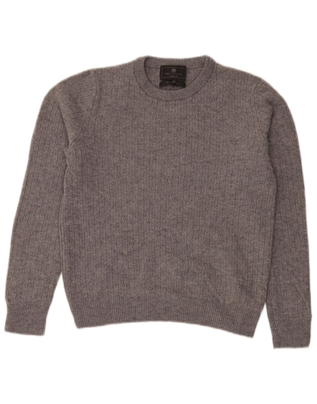 Marks & Spencer Γυναικείο πουλόβερ Crop Crew Neck Jumper UK 14 Medium Grey
