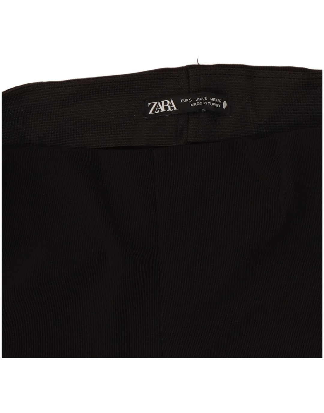 Zara Γυναικείο Flare Casual Παντελόνι Small W26 L30 Μαύρο Πολυεστέρα