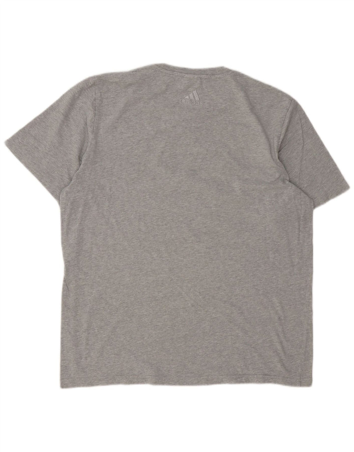 Ανδρικό γραφικό T-Shirt Adidas Top μεγάλο γκρι βαμβακερό