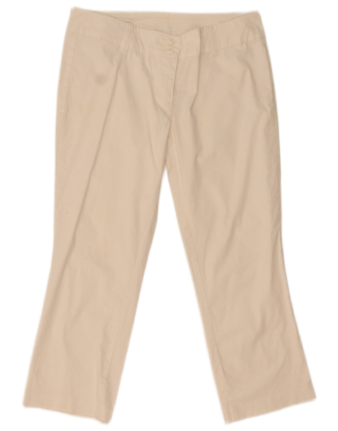 Benetton Γυναικείο Παντελόνι Capri IT 44 Medium W31 L22 Λευκό βαμβακερό