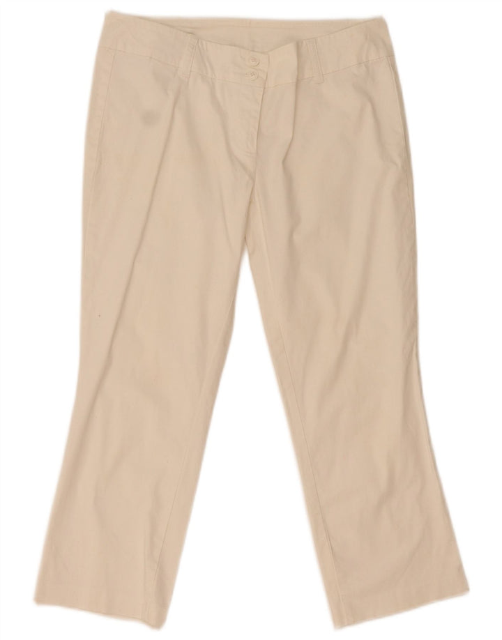 Benetton Γυναικείο Παντελόνι Capri IT 44 Medium W31 L22 Λευκό βαμβακερό