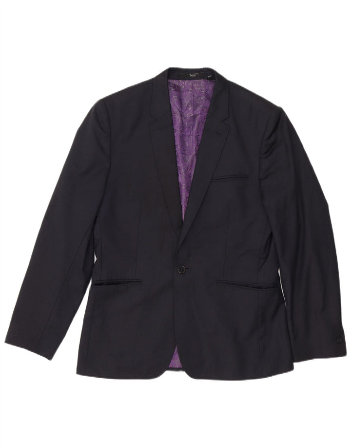 Ted Baker Ανδρικό σακάκι σακάκι με 1 κουμπί UK 38 μεσαίο μαύρο μαλλί
