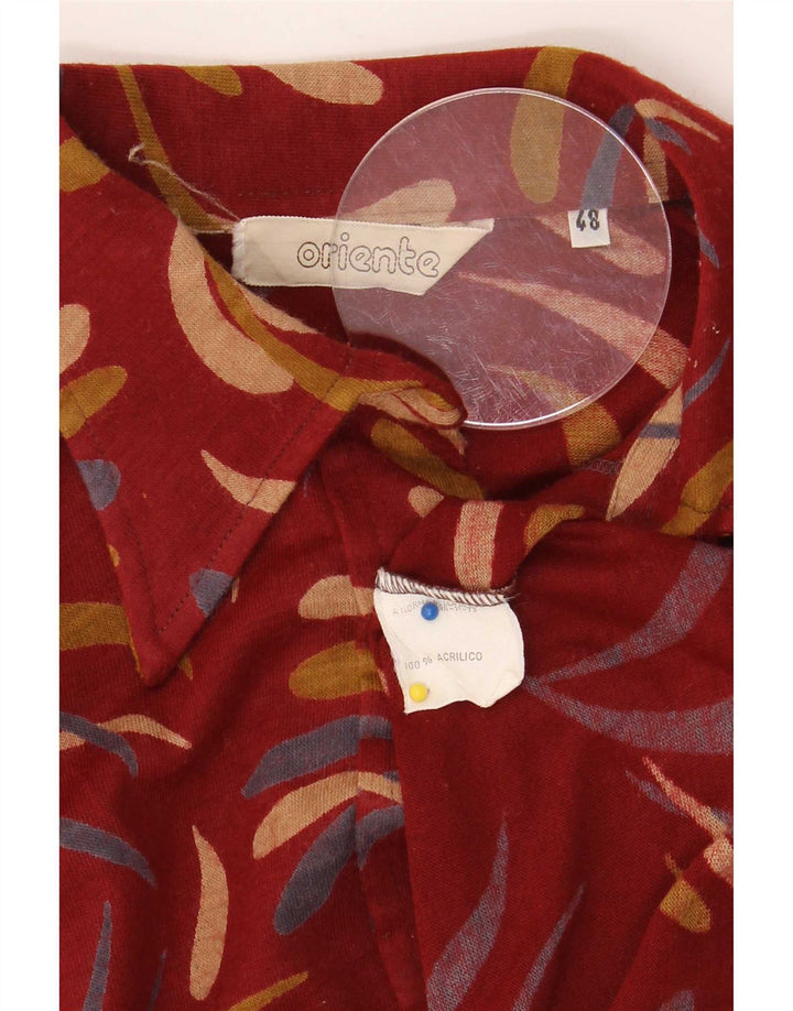 Vintage γυναικείο πουκάμισο αφηρημένο σχέδιο IT 48 XL Κόκκινο ακρυλικό