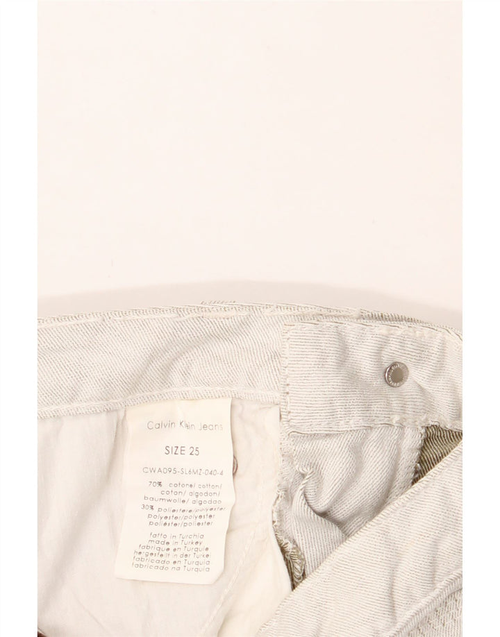 CALVIN KLEIN Womens Straight Jeans W25 L32 White Cotton Vintage Calvin Klein and Second-Hand Calvin Klein from Messina Hembry 