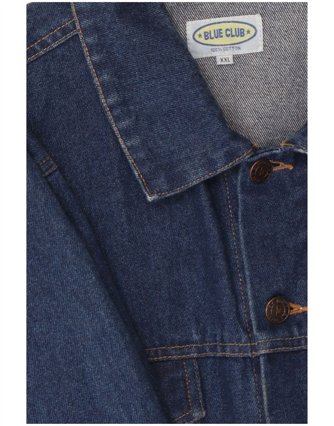 ΜΠΛΕ CLUB Ανδρικό Τζιν Μπουφάν UK 44 2XL Μπλε Βαμβακερό