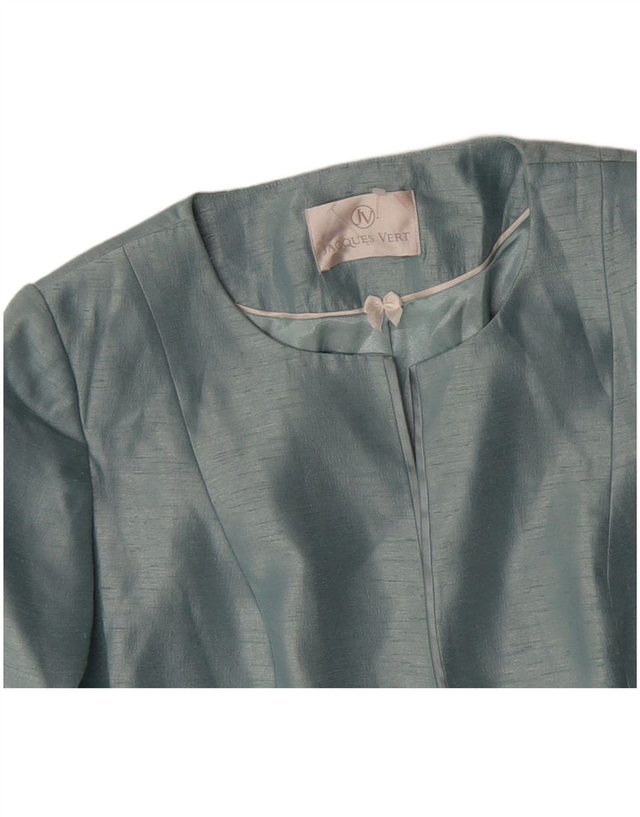 Jacques Vert Γυναικείο 3/4 μανίκι Crop Blazer Jacket UK 16 Large Blue Viscose