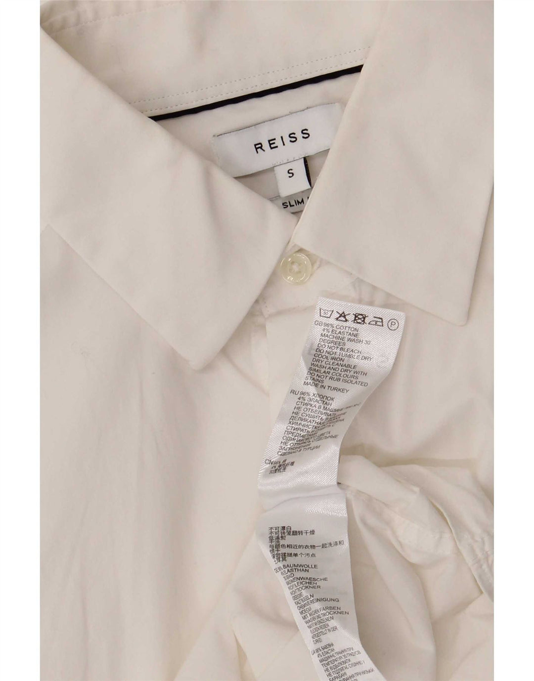 Ανδρικό πουκάμισο Reiss Slim Fit Μικρό λευκό βαμβακερό