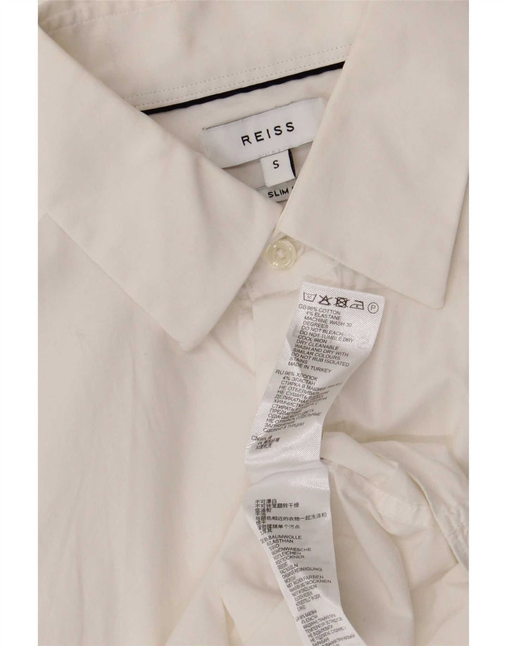 Ανδρικό πουκάμισο Reiss Slim Fit Μικρό λευκό βαμβακερό