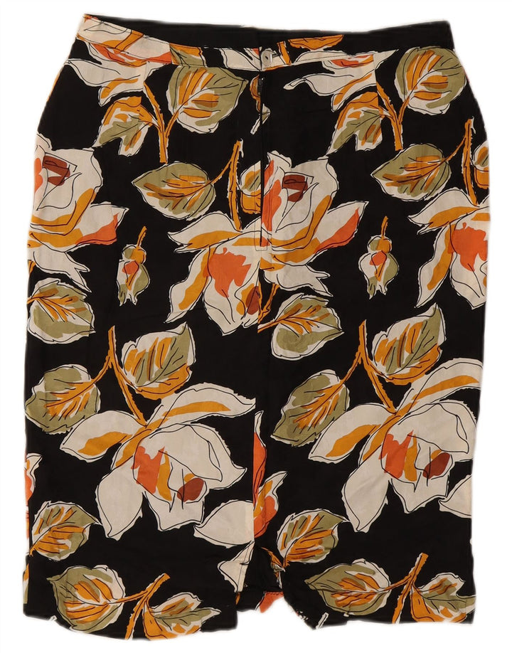 VINTAGE Womens Pencil Skirt W30 Medium Black Floral