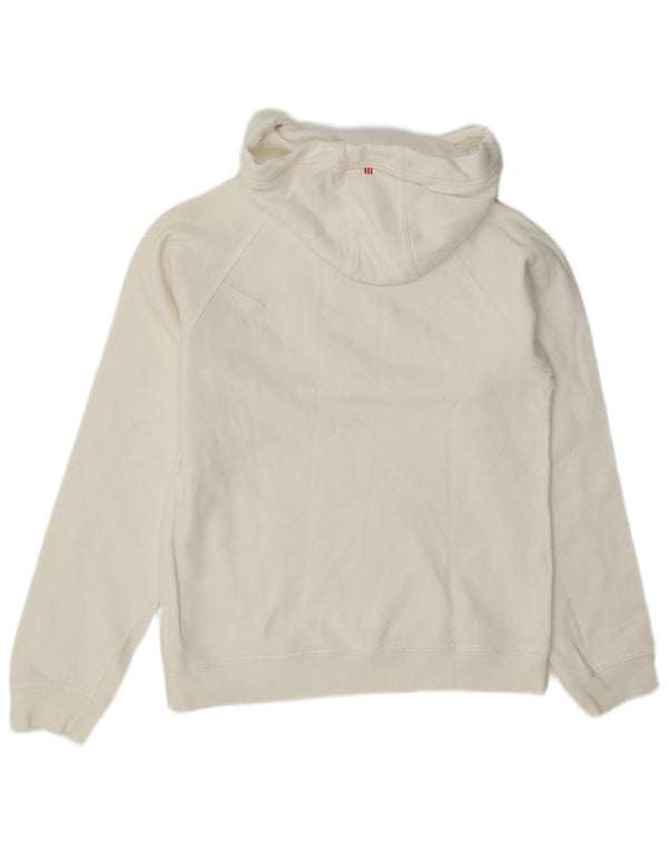 Adidas Γυναικείο Γραφικό Hoodie Jumper UK 12 μεσαίο λευκό βαμβακερό